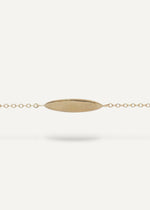 engravable charm for bracelet made in solid 14k gold from sb studio