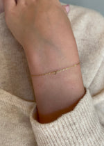 solid 14k gold customizable initial charm on chain oh! from the sparkle bar in edmonton alberta
