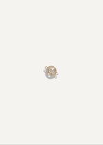 SB Studio 14k yellow gold button charm featuring a delicate minimalist design for a bracelet or necklace.