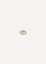 The Sparkle Bar 14k yellow gold button charm featuring a minimalist four-hole design for a delicate bracelet.