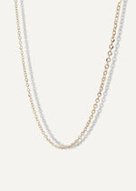 SB Studio Aniya bi-colour 10k yellow and white gold cable chain necklace with a sparkly finish.