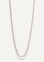 SB Studio Pixie Necklace featuring a 1.1mm bi-colour diamond-cut raso chain in 10k yellow and white gold.