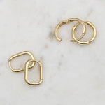 classic gold hoop earrings made in solid 14k gold from the sparkle bar in edmonton Alberta