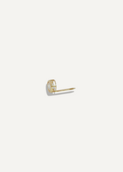 SB Studio Drop of Sparkle gold stud earring with a round clear stone in a bezel setting