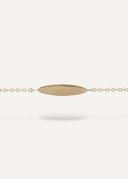engravable charm for bracelet made in solid 14k gold from sb studio