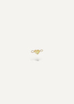 Gold heart-shaped opal charm on a white background from SB studio