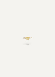 Gold heart-shaped opal charm on a white background from SB studio