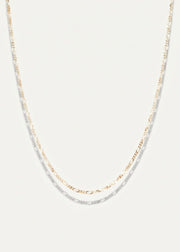 SB Studio 10k yellow gold 1.5mm diamond-cut Figaro chain necklace for everyday wear.