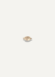 The Sparkle Bar 14k yellow gold button charm featuring a minimalist four-hole design for a delicate bracelet.