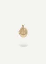 oval locket in solid 14k gold from sb studio formerly the sparkle bar that is engravable with custom design edmonton AB