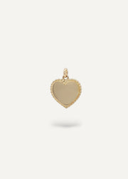 Engravable solid 14k yellow gold heart-shaped charm from the Sparkle Bar Edmonton