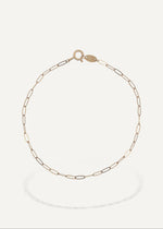 SB Iggi bracelet featuring a delicate 14k yellow gold paperclip chain with a spring ring clasp.