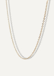 SB Studio Aniya bi-colour 10k yellow and white gold cable chain necklace with a sparkly finish.