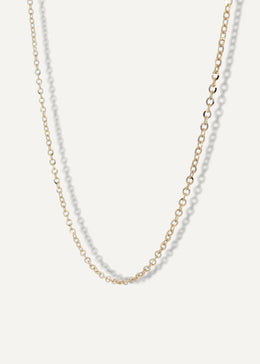 SB Studio Aniya bi-colour 10k yellow and white gold cable chain necklace with a sparkly finish.