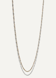 SB Studio Pixie Necklace featuring a 1.1mm bi-colour diamond-cut raso chain in 10k yellow and white gold.