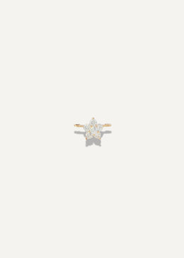 SB Studio Fleur charm bracelet featuring a delicate gold flower pendant with sparkling clear white topaz petals.