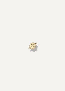 SB studio 14k yellow gold button charm for a minimalist bracelet, featuring a tiny 4mm circular design.