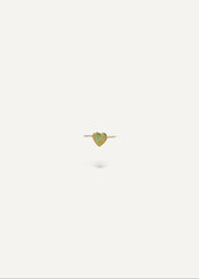 SB Studio Mystic Heart charm bracelet featuring a bezel-set heart-shaped opal on a 14k yellow gold cable chain.