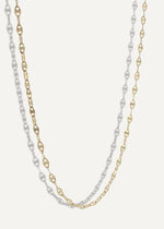 SB Studio Ira necklace in solid 10k yellow gold featuring a delicate disc chain design.