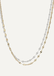 SB Studio Ira necklace featuring a delicate disc chain design crafted in solid 10k yellow gold.