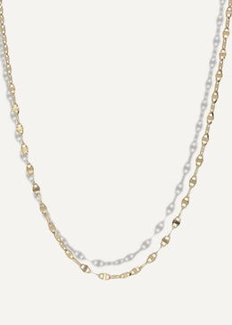 SB Studio Ira necklace featuring a delicate disc chain design crafted in solid 10k yellow gold.