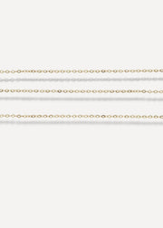 SB Studio Mariam solid gold 14k gold necklace featuring a delicate 1mm diamond-cut cable chain for everyday wear.