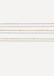 SB Studio Mariam solid gold 14k gold necklace featuring a delicate 1mm diamond-cut cable chain for everyday wear.