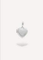 SB Studio silver heart-shaped Story Locket pendant, an engravable heirloom piece in 925 sterling silver.