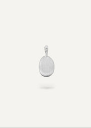 SB Studio Sterling Silver Poet Pendant, a small oval-shaped engravable keepsake charm crafted in 925 sterling silver.