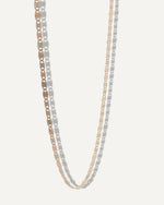 SB Studio Penelope necklace in 10k tri-colour yellow, rose, and white gold with a Valentino-style chain.
