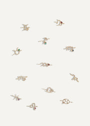 Sb studio gold zodiac charm bracelets with astrological gemstones made of solid 14k gold.