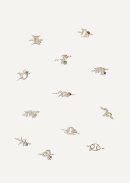 Sb studio gold zodiac charm bracelets with astrological gemstones made of solid 14k gold.