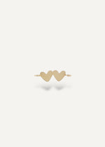 Solid 14k gold engravable double heart connector by The Sparkle Bar Edmonton