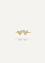 Solid 14k gold engravable double heart connector by The Sparkle Bar Edmonton
