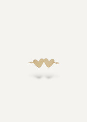 Solid 14k gold engravable double heart connector by The Sparkle Bar Edmonton