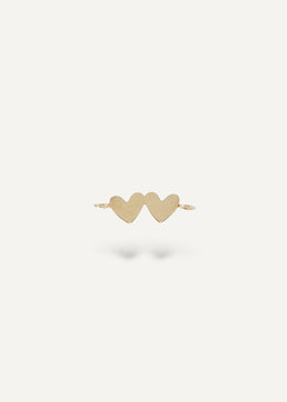 Solid 14k gold engravable double heart connector by The Sparkle Bar Edmonton