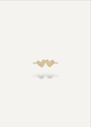 Solid 14k gold engravable double heart connector by The Sparkle Bar Edmonton