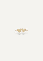 Solid 14k gold engravable double heart connector by The Sparkle Bar Edmonton