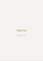 Solid 14k gold MAMA bracelet charm, minimalist design.