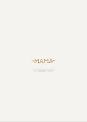 Solid 14k gold MAMA bracelet charm, minimalist design.