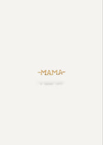 Solid 14k gold MAMA bracelet charm, minimalist design from SB studio in Edmonton.
