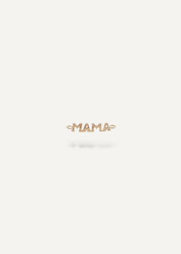 Solid 14k gold MAMA bracelet charm.