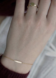 solid 14k gold signet engravable bracelet sb studio
