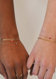 custom charm bracelet stack in solid 14k gold from the sparkle bar edmonton