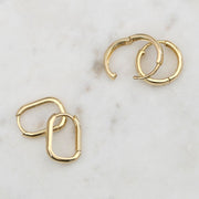 classic gold hoop earrings made in solid 14k gold from the sparkle bar in edmonton Alberta