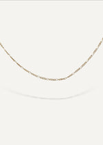 Solid 14k gold chain necklace on a white background from sb studio