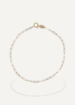solid gold paperclip permanent jewelry in edmonton sb studio