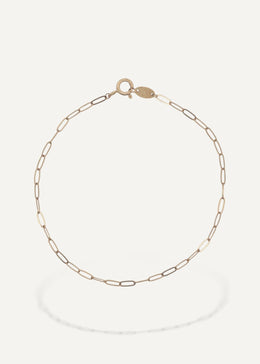 solid gold paperclip permanent jewelry in edmonton sb studio