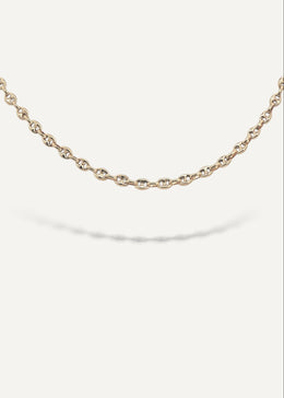 Solid 14k gold chain bracelet on a white background from SB Studio previously The Sparkle Bar