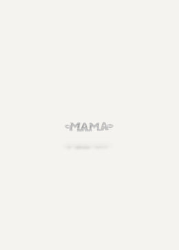Sterling silver MAMA script charm close-up, fine permanent jewelry by SB Studio Edmonton.
